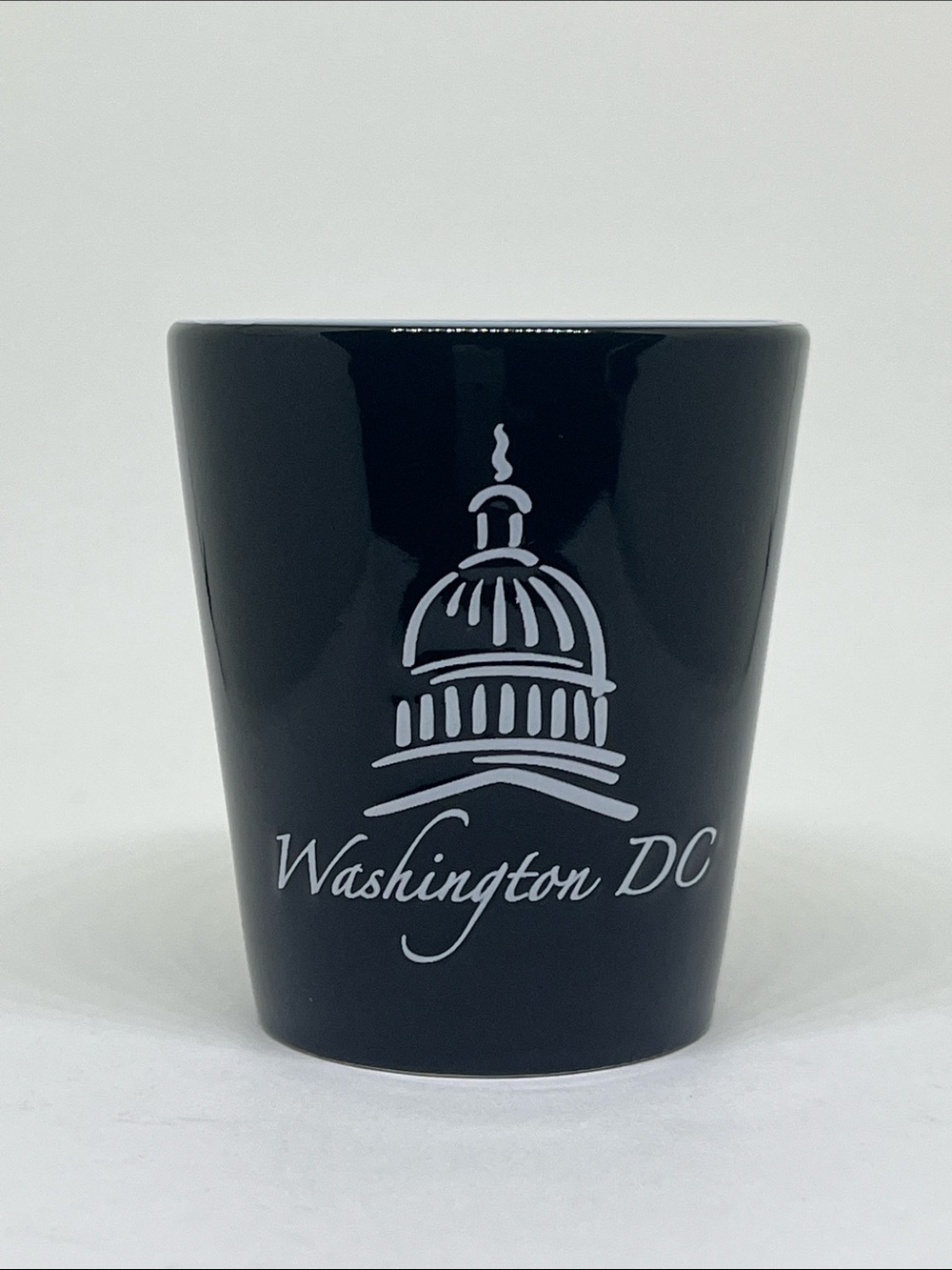 Washington DC Black Ceramic Shot Glass with Capitol Dome - Picture 1 of 4